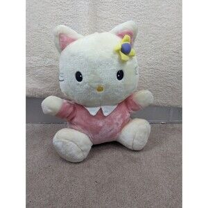 Vintage Hello Kitty Large Plush 17” Rare With Yellow Flower‎ & Purple Insert